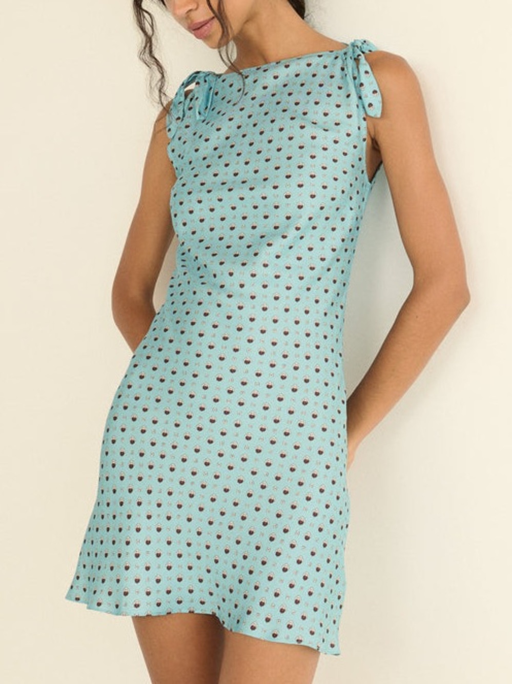 DOEN Maltina Tie Shoulder Silk Mini Dress